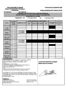 Calendrier fermetures de routes